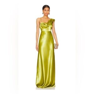 NWT House of Harlow 1960 One Shoulder Antonia Green Gown
